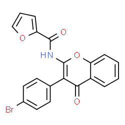 ChemSpider 2D Image | N-[3-(4-Bromophenyl)-4-oxo-4H-chromen-2-yl]-2-furamide | C20H12BrNO4