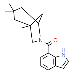 ChemSpider 2D Image | 1H-Indol-7-yl(1,3,3-trimethyl-6-azabicyclo[3.2.1]oct-6-yl)methanone | C19H24N2O