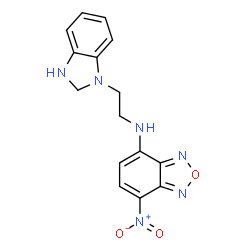 ChemSpider 2D Image | N-[2-(2,3-Dihydro-1H-benzimidazol-1-yl)ethyl]-7-nitro-2,1,3-benzoxadiazol-4-amine | C15H14N6O3