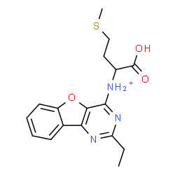 ChemSpider 2D Image | N-[1-Carboxy-3-(methylsulfanyl)propyl]-2-ethyl[1]benzofuro[3,2-d]pyrimidin-4-aminium | C17H20N3O3S
