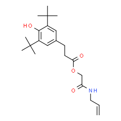 ChemSpider 2D Image | 2-(Allylamino)-2-oxoethyl 3-[4-hydroxy-3,5-bis(2-methyl-2-propanyl)phenyl]propanoate | C22H33NO4