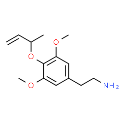 ChemSpider 2D Image | 2-[4-(3-Buten-2-yloxy)-3,5-dimethoxyphenyl]ethanamine | C14H21NO3