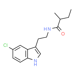 ChemSpider 2D Image | N-[2-(5-Chloro-1H-indol-3-yl)ethyl]-2-methylbutanamide | C15H19ClN2O
