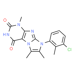 ChemSpider 2D Image | 8-(3-Chloro-2-methylphenyl)-1,6,7-trimethyl-1H-imidazo[2,1-f]purine-2,4(3H,8H)-dione | C17H16ClN5O2