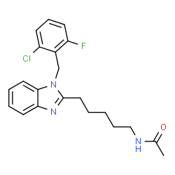 ChemSpider 2D Image | N-{5-[1-(2-Chloro-6-fluorobenzyl)-1H-benzimidazol-2-yl]pentyl}acetamide | C21H23ClFN3O