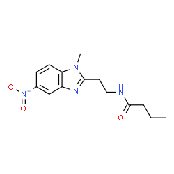 ChemSpider 2D Image | N-[2-(1-Methyl-5-nitro-1H-benzimidazol-2-yl)ethyl]butanamide | C14H18N4O3