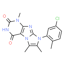 ChemSpider 2D Image | 8-(5-Chloro-2-methylphenyl)-1,6,7-trimethyl-1H-imidazo[2,1-f]purine-2,4(3H,8H)-dione | C17H16ClN5O2