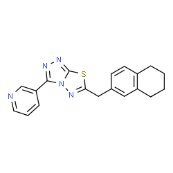 ChemSpider 2D Image | 3-(3-Pyridinyl)-6-(5,6,7,8-tetrahydro-2-naphthalenylmethyl)[1,2,4]triazolo[3,4-b][1,3,4]thiadiazole | C19H17N5S