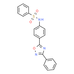 ChemSpider 2D Image | N-[4-(3-Phenyl-1,2,4-oxadiazol-5-yl)phenyl]benzenesulfonamide | C20H15N3O3S
