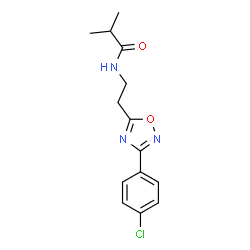 ChemSpider 2D Image | N-{2-[3-(4-Chlorophenyl)-1,2,4-oxadiazol-5-yl]ethyl}-2-methylpropanamide | C14H16ClN3O2