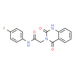 ChemSpider 2D Image | 3(4H)-quinazolineacetamide, N-(4-fluorophenyl)-2-hydroxy-4-oxo- | C16H12FN3O3
