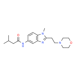 ChemSpider 2D Image | 3-Methyl-N-{1-methyl-2-[2-(4-morpholinyl)ethyl]-1H-benzimidazol-5-yl}butanamide | C19H28N4O2
