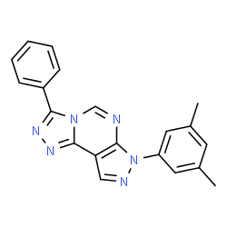 ChemSpider 2D Image | 7-(3,5-Dimethylphenyl)-3-phenyl-7H-pyrazolo[4,3-e][1,2,4]triazolo[4,3-c]pyrimidine | C20H16N6