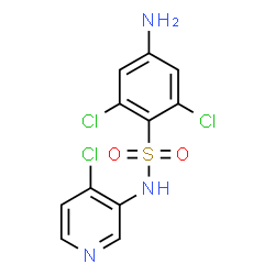 ChemSpider 2D Image | 4-Amino-2,6-dichloro-N-(4-chloro-3-pyridinyl)benzenesulfonamide | C11H8Cl3N3O2S