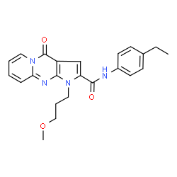 ChemSpider 2D Image | N-(4-Ethylphenyl)-1-(3-methoxypropyl)-4-oxo-1,4-dihydropyrido[1,2-a]pyrrolo[2,3-d]pyrimidine-2-carboxamide | C23H24N4O3