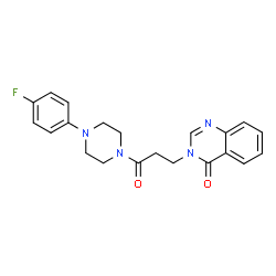 ChemSpider 2D Image | 3-{3-[4-(4-Fluorophenyl)-1-piperazinyl]-3-oxopropyl}-4(3H)-quinazolinone | C21H21FN4O2
