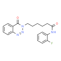 ChemSpider 2D Image | N-(2-Fluorophenyl)-6-(4-oxo-1,2,3-benzotriazin-3(4H)-yl)hexanamide | C19H19FN4O2