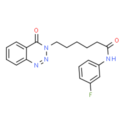 ChemSpider 2D Image | N-(3-Fluorophenyl)-6-(4-oxo-1,2,3-benzotriazin-3(4H)-yl)hexanamide | C19H19FN4O2