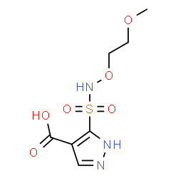 ChemSpider 2D Image | 5-[(2-Methoxyethoxy)sulfamoyl]-1H-pyrazole-4-carboxylic acid | C7H11N3O6S