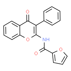 ChemSpider 2D Image | N-(4-Oxo-3-phenyl-4H-chromen-2-yl)-2-furamide | C20H13NO4