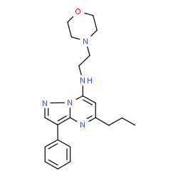 ChemSpider 2D Image | N-[2-(4-Morpholinyl)ethyl]-3-phenyl-5-propylpyrazolo[1,5-a]pyrimidin-7-amine | C21H27N5O