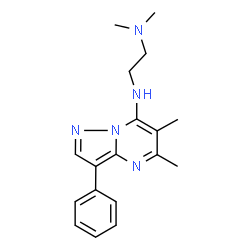 ChemSpider 2D Image | N'-(5,6-Dimethyl-3-phenylpyrazolo[1,5-a]pyrimidin-7-yl)-N,N-dimethyl-1,2-ethanediamine | C18H23N5