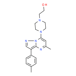 ChemSpider 2D Image | 2-{4-[5-Methyl-3-(4-methylphenyl)pyrazolo[1,5-a]pyrimidin-7-yl]-1-piperazinyl}ethanol | C20H25N5O