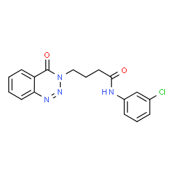 ChemSpider 2D Image | N-(3-Chlorophenyl)-4-(4-oxo-1,2,3-benzotriazin-3(4H)-yl)butanamide | C17H15ClN4O2