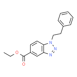 ChemSpider 2D Image | Ethyl 1-(2-phenylethyl)-1H-benzotriazole-5-carboxylate | C17H17N3O2
