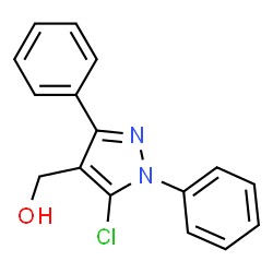 ChemSpider 2D Image | (5-Chloro-1,3-diphenyl-1H-pyrazol-4-yl)methanol | C16H13ClN2O