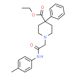 ChemSpider 2D Image | Ethyl 1-{2-[(4-methylphenyl)amino]-2-oxoethyl}-4-phenyl-4-piperidinecarboxylate | C23H28N2O3