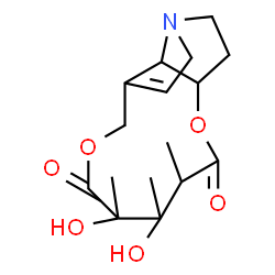 ChemSpider 2D Image | 4,5-Dihydroxy-3,4,5-trimethyl-4,5,8,10,12,13,13a,13b-octahydro-2H-[1,6]dioxacycloundecino[2,3,4-gh]pyrrolizine-2,6(3H)-dione | C16H23NO6