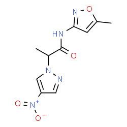 ChemSpider 2D Image | N-(5-Methyl-1,2-oxazol-3-yl)-2-(4-nitro-1H-pyrazol-1-yl)propanamide | C10H11N5O4