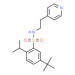 ChemSpider 2D Image | 5-tert-Butyl-2-isopropyl-N-[2-(pyridin-4-yl)ethyl]benzenesulfonamide | C20H28N2O2S