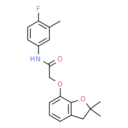 ChemSpider 2D Image | 2-[(2,2-Dimethyl-2,3-dihydro-1-benzofuran-7-yl)oxy]-N-(4-fluoro-3-methylphenyl)acetamide | C19H20FNO3