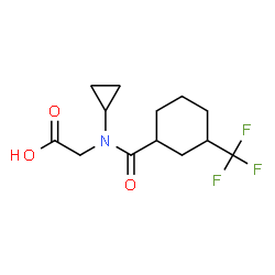 ChemSpider 2D Image | N-Cyclopropyl-N-{[3-(trifluoromethyl)cyclohexyl]carbonyl}glycine | C13H18F3NO3