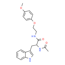 ChemSpider 2D Image | Nalpha-Acetyl-N-[2-(4-methoxyphenoxy)ethyl]tryptophanamide | C22H25N3O4