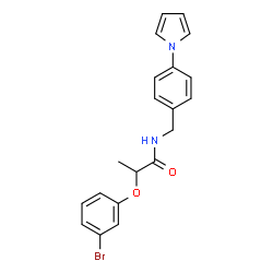 ChemSpider 2D Image | 2-(3-Bromophenoxy)-N-[4-(1H-pyrrol-1-yl)benzyl]propanamide | C20H19BrN2O2