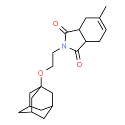ChemSpider 2D Image | Isoindole-1,3-dione, 2-[2-(adamantan-1-yloxy)ethyl]-5-methyl-3a,4,7,7a-tetrahydro- | C21H29NO3