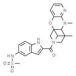 ChemSpider 2D Image | N-[2-({4-[(3-Isopropoxy-2-pyridinyl)(methyl)amino]-1-piperidinyl}carbonyl)-1H-indol-5-yl]methanesulfonamide | C24H31N5O4S