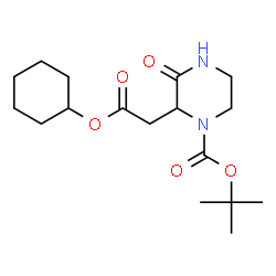 ChemSpider 2D Image | 2-Methyl-2-propanyl 2-[2-(cyclohexyloxy)-2-oxoethyl]-3-oxo-1-piperazinecarboxylate | C17H28N2O5