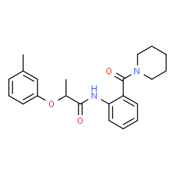 ChemSpider 2D Image | 2-(3-Methylphenoxy)-N-[2-(1-piperidinylcarbonyl)phenyl]propanamide | C22H26N2O3