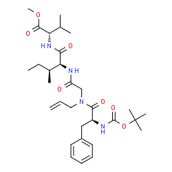 ChemSpider 2D Image | Methyl N-{[(2-methyl-2-propanyl)oxy]carbonyl}-L-phenylalanyl-N-allylglycyl-L-isoleucyl-L-valinate | C31H48N4O7