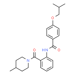 ChemSpider 2D Image | 4-Isobutoxy-N-{2-[(4-methyl-1-piperidinyl)carbonyl]phenyl}benzamide | C24H30N2O3