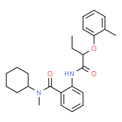 ChemSpider 2D Image | N-Cyclohexyl-N-methyl-2-{[2-(2-methylphenoxy)butanoyl]amino}benzamide | C25H32N2O3