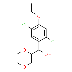 ChemSpider 2D Image | (2,5-Dichloro-4-ethoxyphenyl)(1,4-dioxan-2-yl)methanol | C13H16Cl2O4