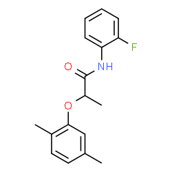 ChemSpider 2D Image | 2-(2,5-Dimethylphenoxy)-N-(2-fluorophenyl)propanamide | C17H18FNO2
