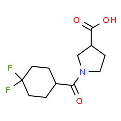 ChemSpider 2D Image | 1-[(4,4-Difluorocyclohexyl)carbonyl]-3-pyrrolidinecarboxylic acid | C12H17F2NO3