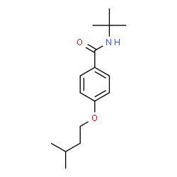 ChemSpider 2D Image | 4-(3-Methylbutoxy)-N-(2-methyl-2-propanyl)benzamide | C16H25NO2