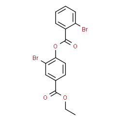 ChemSpider 2D Image | Ethyl 3-bromo-4-[(2-bromobenzoyl)oxy]benzoate | C16H12Br2O4